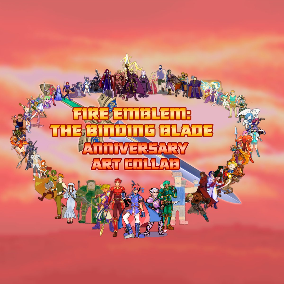 Sector4AQA's tweet image. And after a whole year, here's the final product!

Thank you so much to everyone who participated. This was an amazing experience.

Every separate piece can be found in the Drive link below, where every artist is credited. Happy FE6 anniversary! 

#FireEmblem #封印の剣23周年