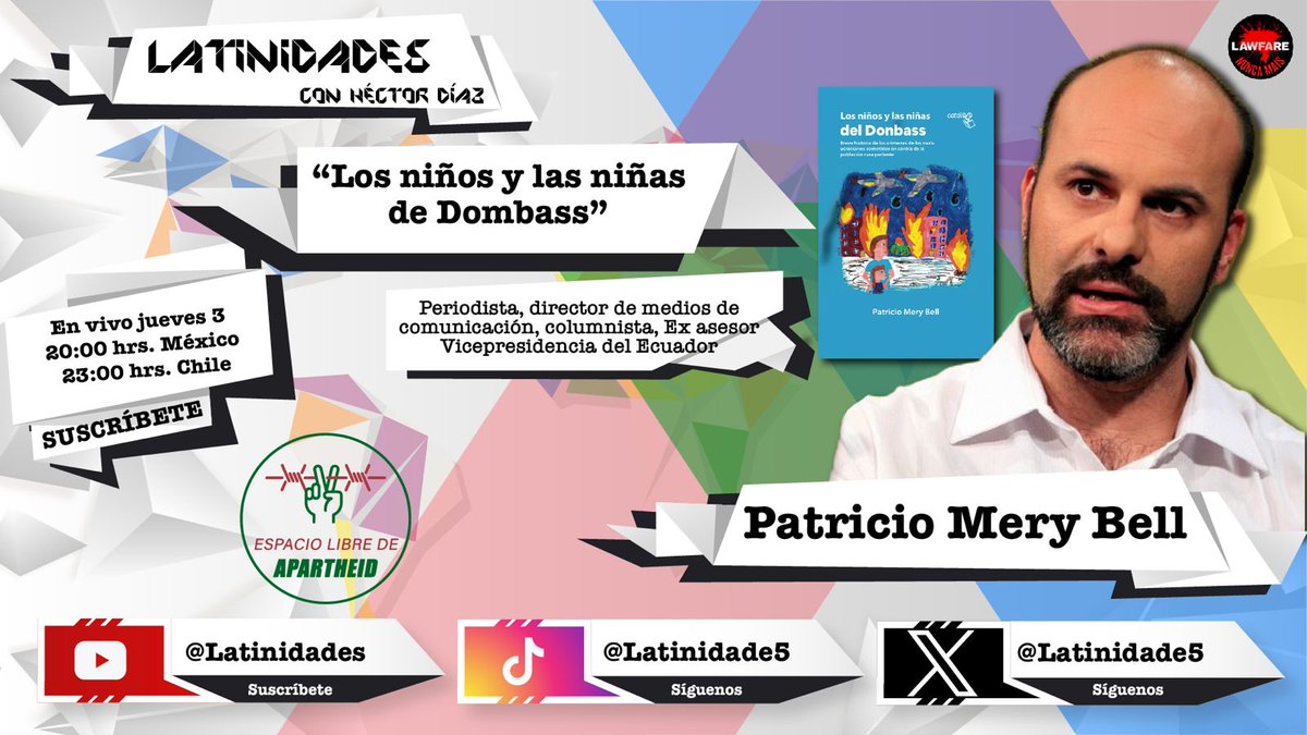 Los Niños y las Niñas del Donbás. 
En <a href="/Latinidade5/">Latinidades</a> de 🇲🇽
Jueves 3 de abril 
<a href="/Claudiashein/">Claudia Sheinbaum Pardo</a> <a href="/PCdeChile/">Partido Comunista de Chile</a> <a href="/mae_rusia/">Cancillería de Rusia 🇷🇺</a> <a href="/EmbRusChile/">Embajada de Rusia en Chile</a> <a href="/filchile/">Feria Internacional del Libro Chile</a>