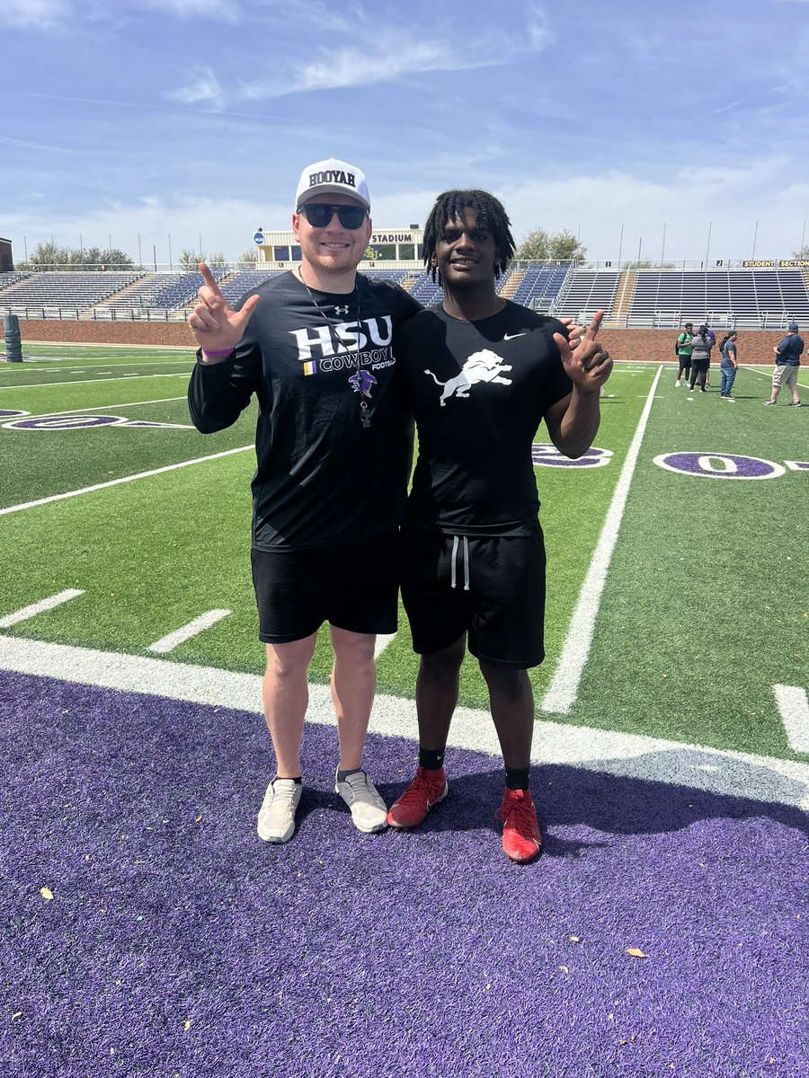 I got some great work in today <a href="/HSUCowboys/">Hardin-Simmons Cowboy Football</a> DL camp! Thank <a href="/CoachCraigNeece/">Craig Neece</a>  <a href="/CoachDL_Niles/">Thomas Niles</a> and other coaches!🙏🏾💪🏾🤠 <a href="/RecruitWacoFB/">Waco High Lion Football Recruits 🦁🏈</a> 🦁