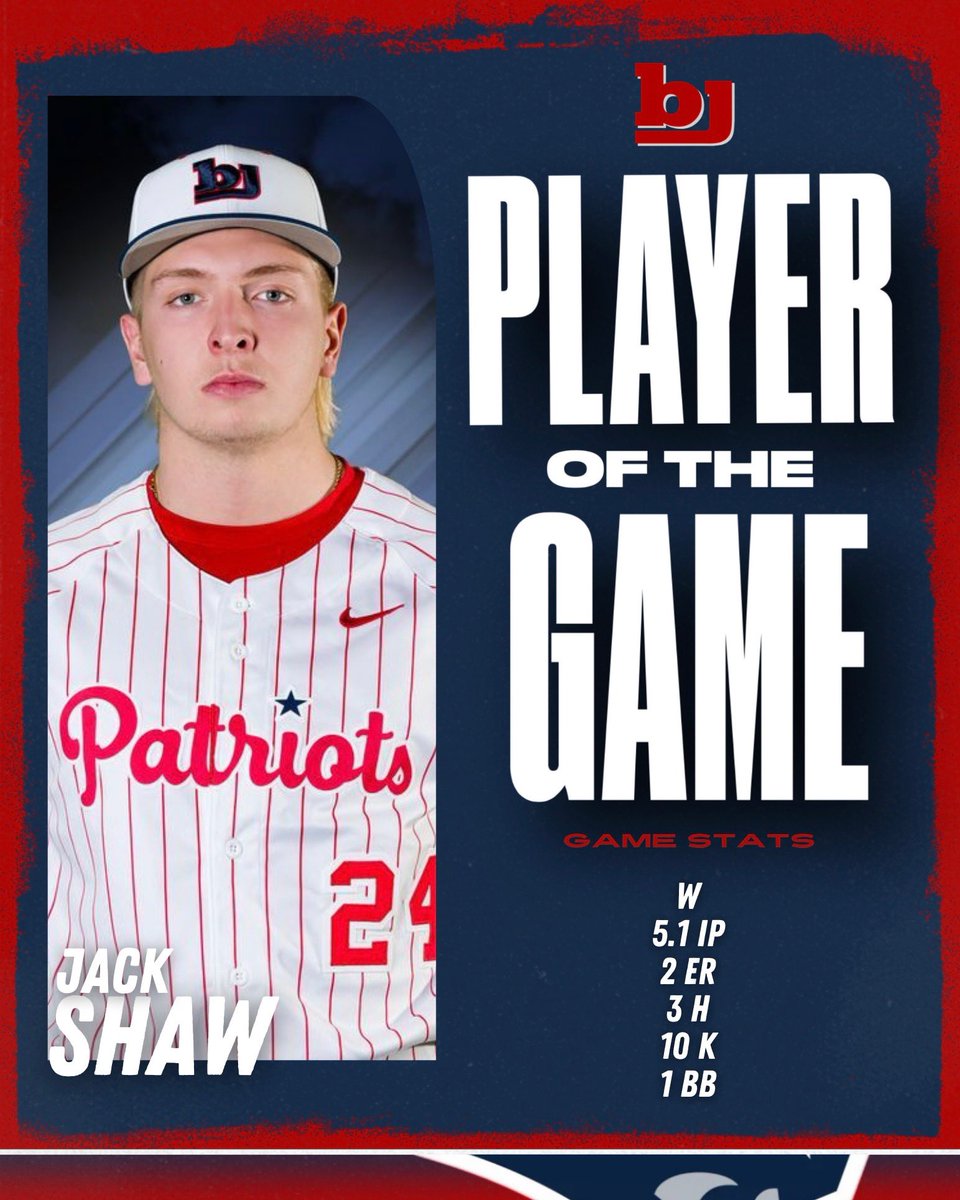 Pats (22-8) win a close one behind the pitching of <a href="/Jackshaw2443/">Jack Shaw</a>!  

<a href="/Reece4413/">Reece</a> with a huge Save coming in with the bases loaded!

Back in action Monday at home versus Etowah at 4:00.