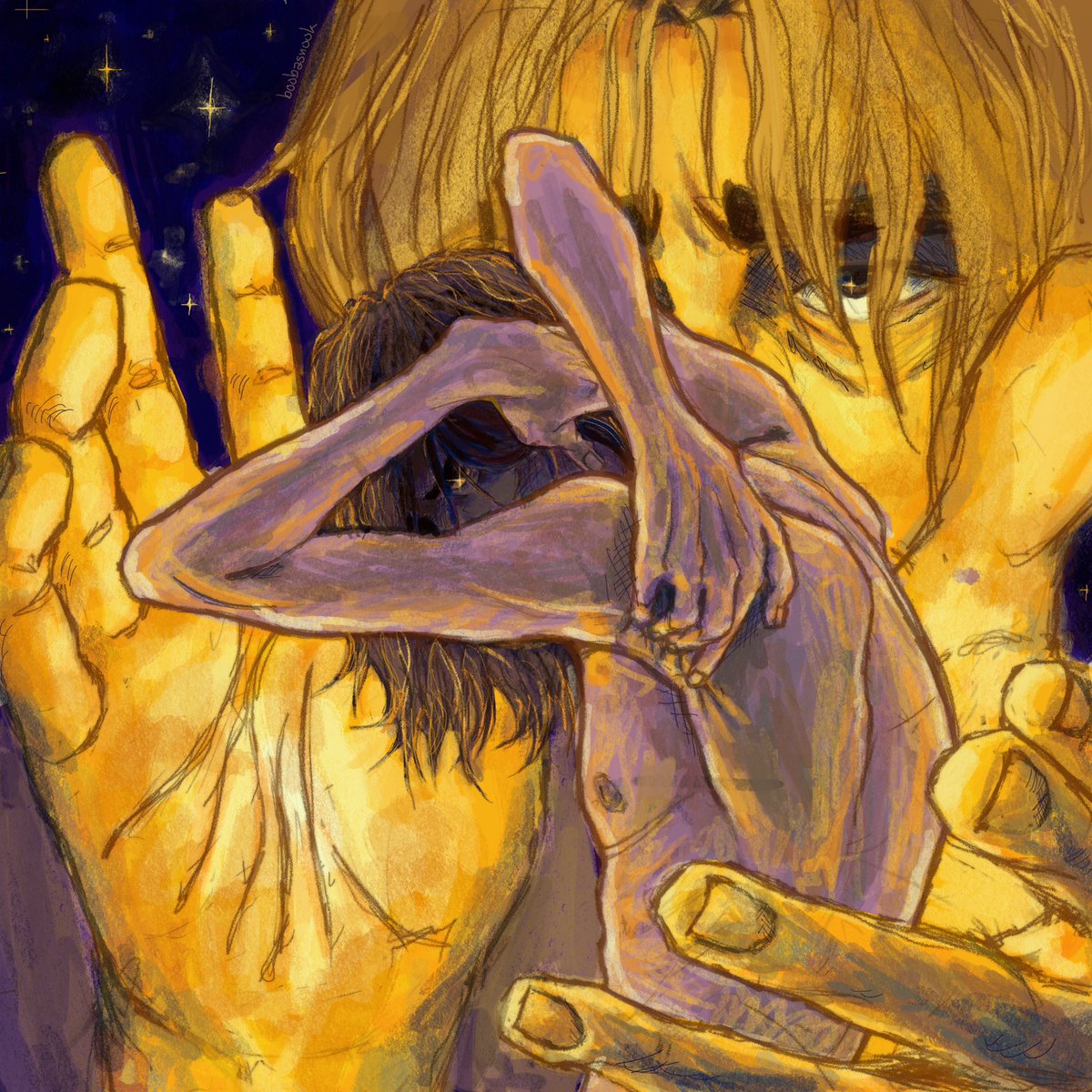 cradling the moon in his hands
#jayvik #arcanefanart #arcane