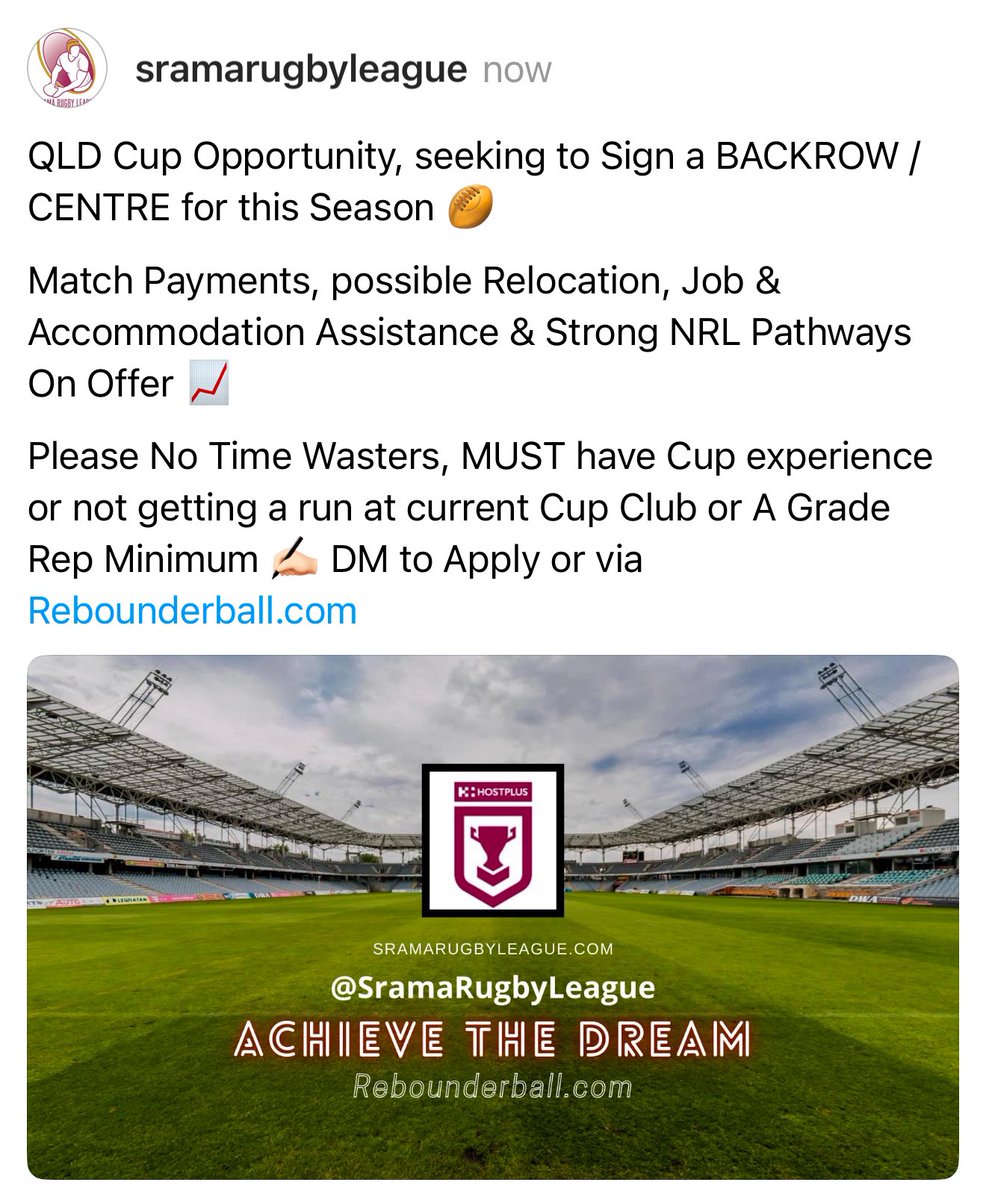 Is this You or know anyone suitable❓

DM, Tag, Comment, Share off Srama Rugby League Recruitment FB Page 🏉