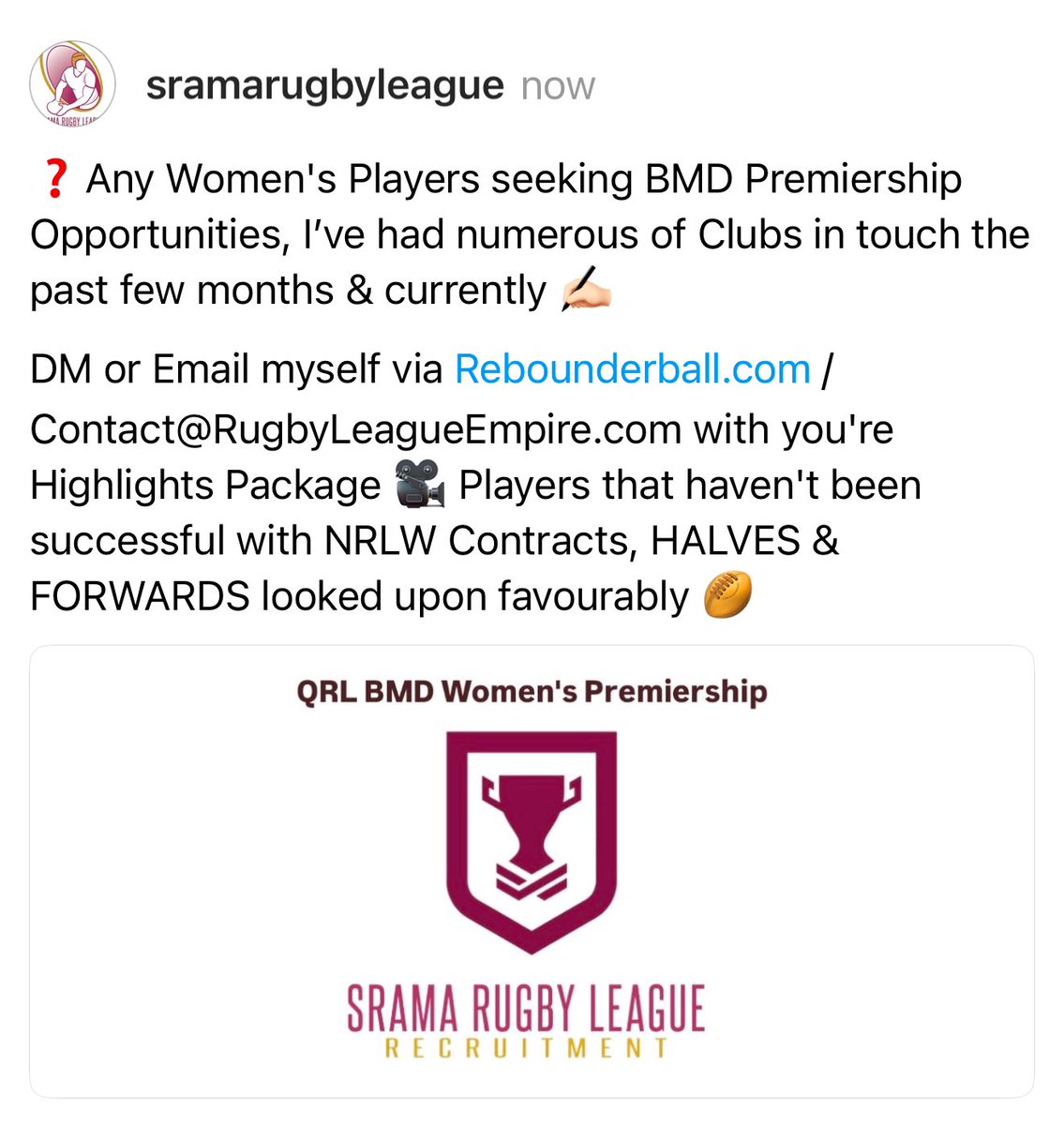 Is this You or know anyone suitable❓

DM, Tag, Comment, Share off Srama Rugby League Recruitment FB Page 🏉