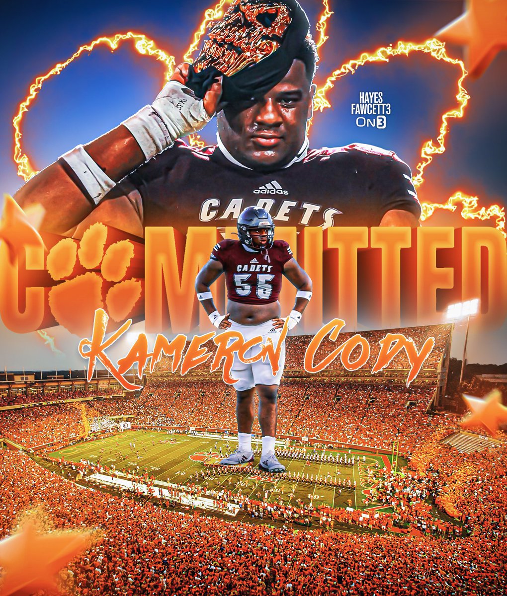 BREAKING: Four-Star DL Kameron Cody has Committed to Clemson, he tells me for @on3recruits

The 6’2 290 DL from Savannah, GA chose the Tigers over LSU, Tennessee, Arizona State, &amp; Georgia Tech

“Been home since the 7th grade.”

on3.com/db/kameron-cod…