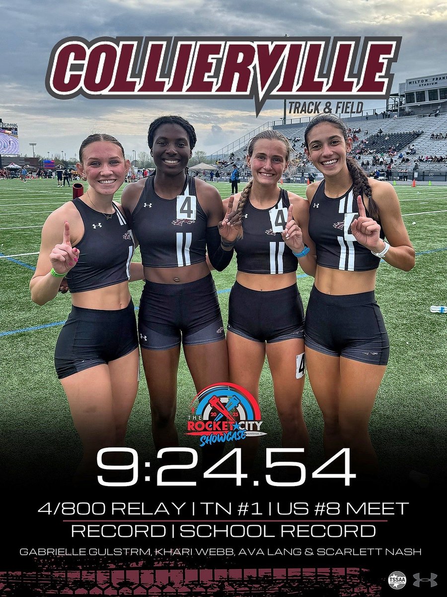 Let’s Go ladies!!!! 1st place, new school record, meet record TN#1 and US #8 <a href="/GoDragonsGo_/">TheVille Athletics</a> <a href="/johnvarlas/">John Varlas</a> <a href="/tnmilesplit/">MileSplit Tennessee</a>