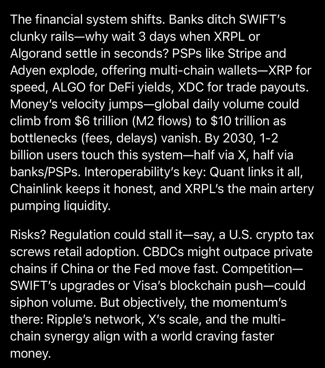 tiptopjester's tweet image. Chatting with Grok. What does the future look like. @xrp #newfinancialsystem #XLM #Chainlink #quant