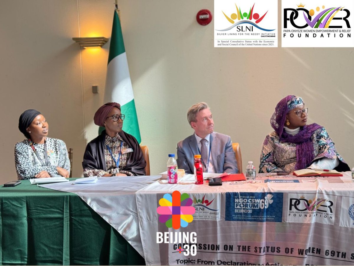 iklima__musa's tweet image. Honored to speak at the CSW69 side event by SLNI on the need for action beyond conversations on gender equality. Progress is measured by impact, not just declarations.  

The work continues!  

#CSW69 #Beijing30 #WomenInLeadership #FromDeclarationToAction