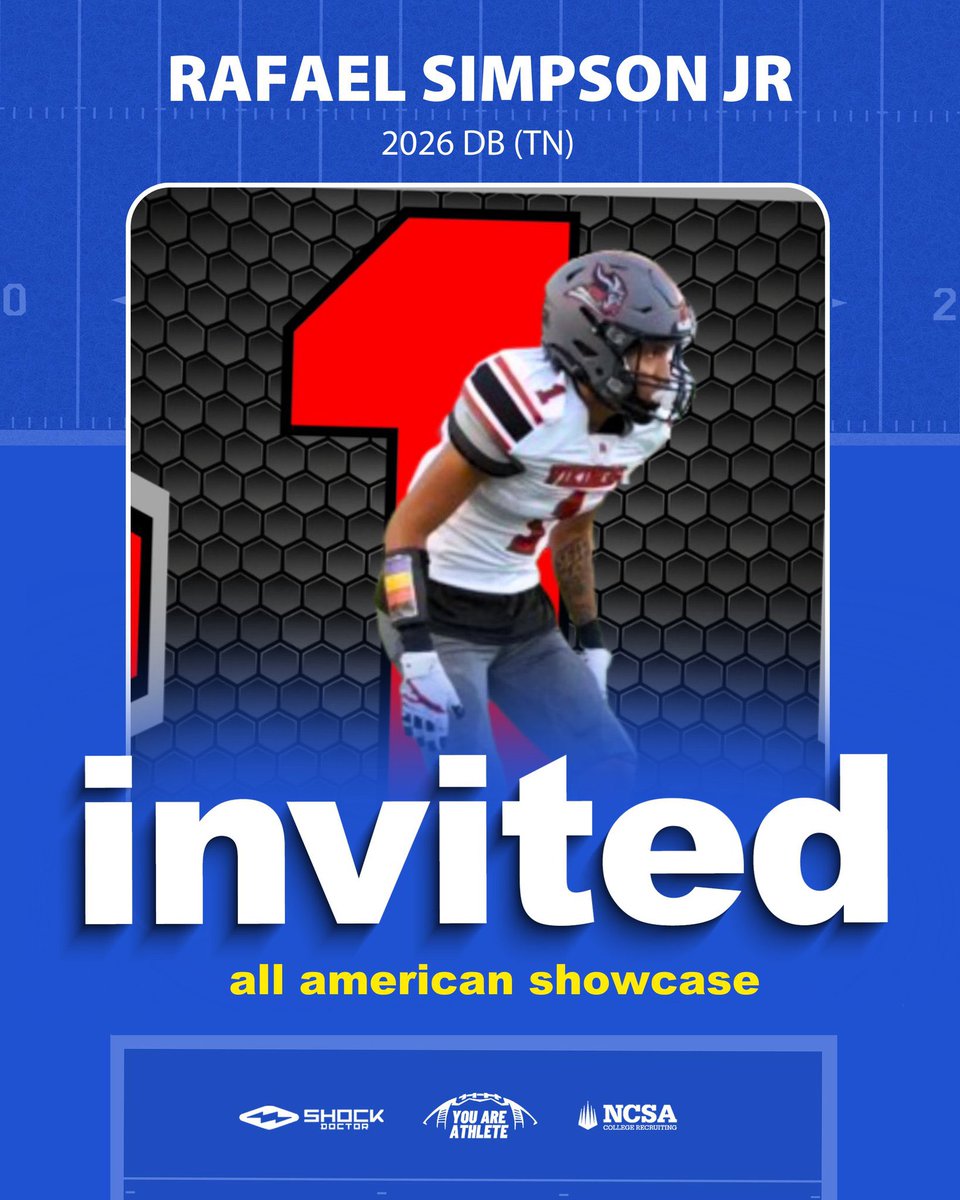 Grateful for the invite to the all American showcase in Houston! 

<a href="/youareathlete/">You Are Athlete</a> 
<a href="/RoadToHouston/">All-American Showcase</a> 
<a href="/NCSA_Football/">NCSA_Football</a> 
<a href="/FAVAthletics/">Fayette Academy Athletics</a> 
<a href="/FAVikings_FB/">Fayette Academy Football</a>
