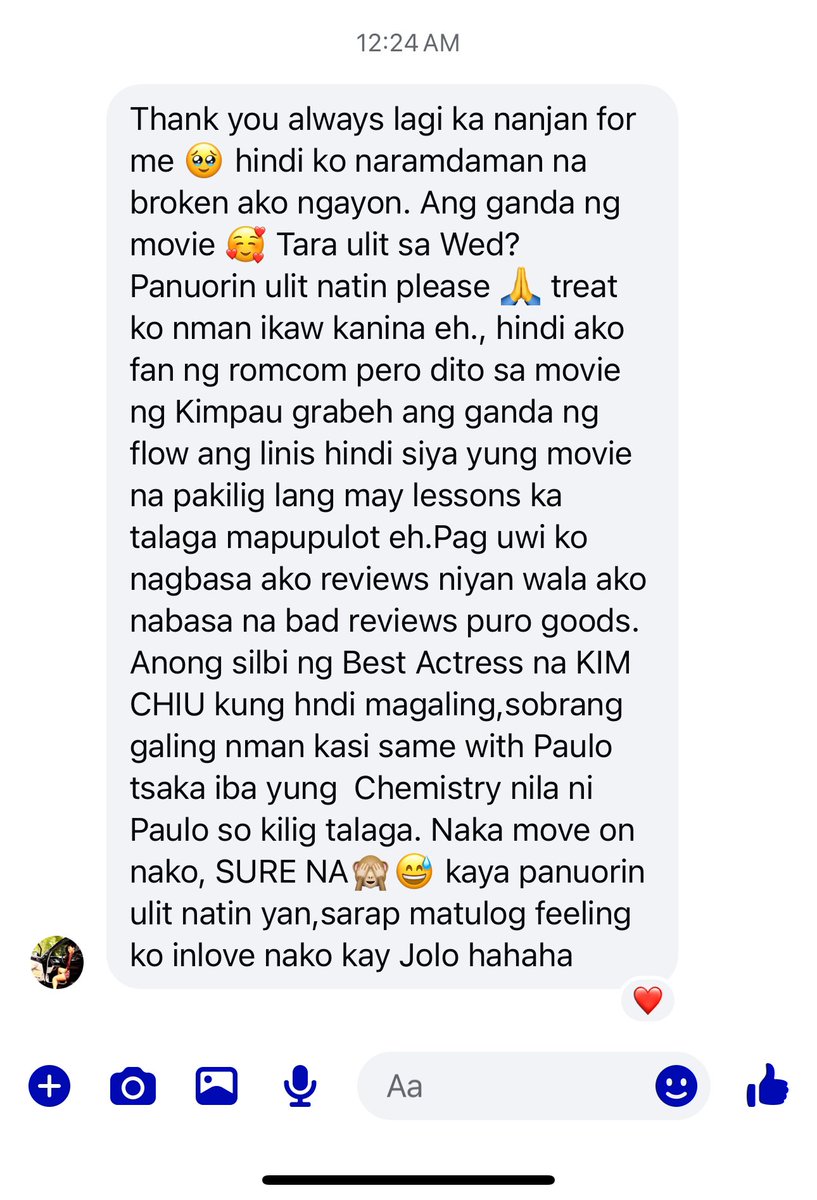 ztintine's tweet photo. Pag gising ko gnito chat ng bestie ko ,juskooo wla png 24hrs na broken pro naka move on na. Happy for her 🫶🥰 Buti nalang talaga mron #MyLoveWillMakeYouDisappear Thank you @prinsesachinita @mepauloavelino  ❤️❤️❤️ https://t.co/h8T3Iym3mn