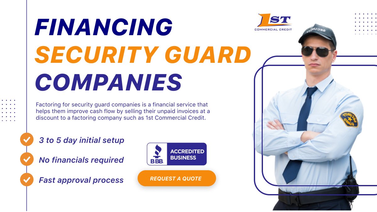 1stComCredit's tweet photo. We Made It A Simple Process!

Invoice Factoring for Security Guard Companies

Learn More:
https://t.co/uCz0UbexbF

#invoice #factoring #financing #services #online #lending #solutions #security #guard #industry #1stcc https://t.co/8sgfPRJE4p