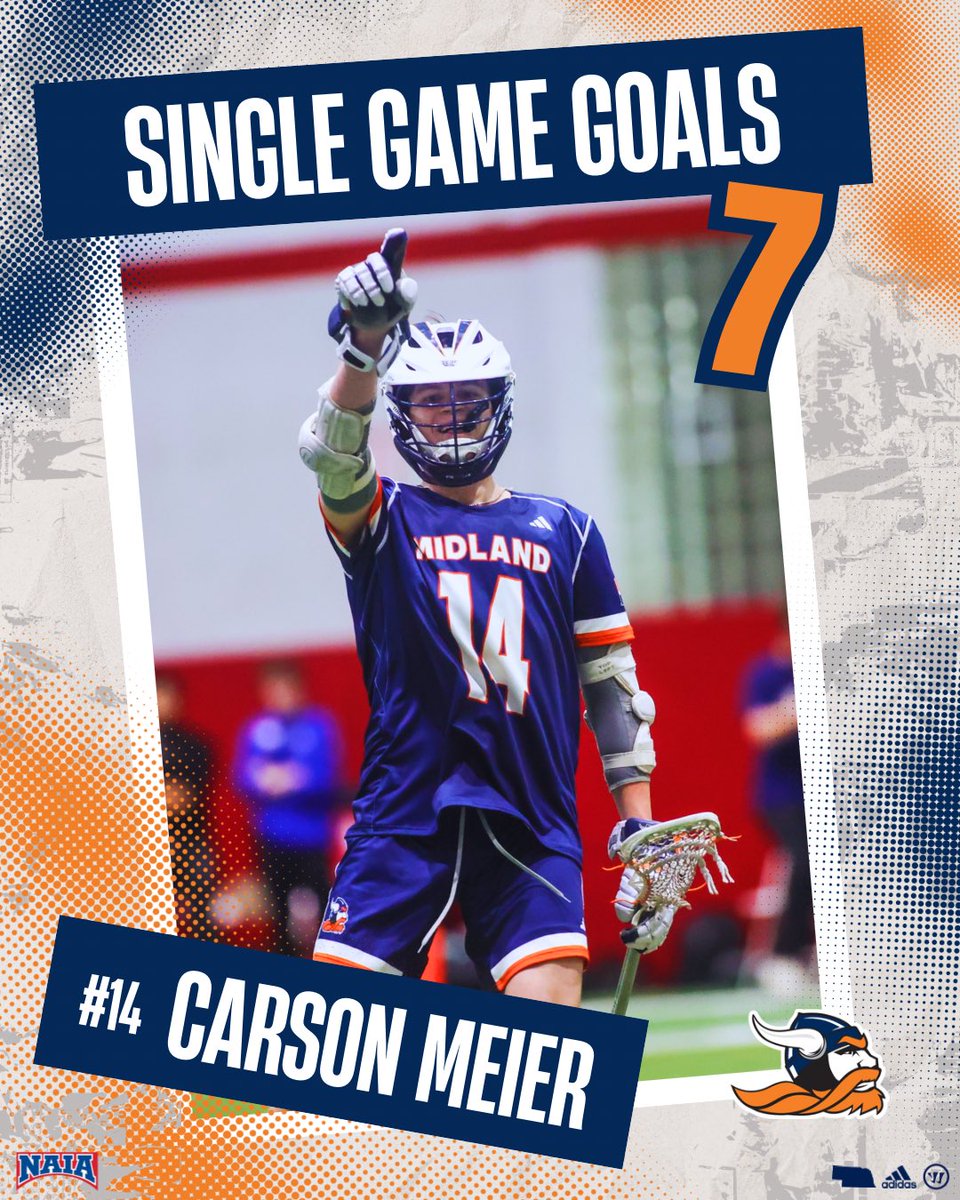 PROGRAM RECORD 🚨🤘

Carson Meier (Senior, Attack) set a new single game program record with 7 goals. 

Congrats, 1️⃣4️⃣‼️

#OneTen #HornsUp #careermilestone