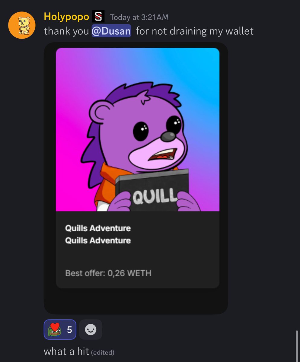 Another Great Day In <a href="/syndicate_hub/">Syndicate</a> 

Premium Members Eating Good with Our Bot

All FCFS “Quillsadventure” Minted Successfully by our Bot master <a href="/DusaNFT/">Dusan</a> 

We keep cooking in the HUB 😇