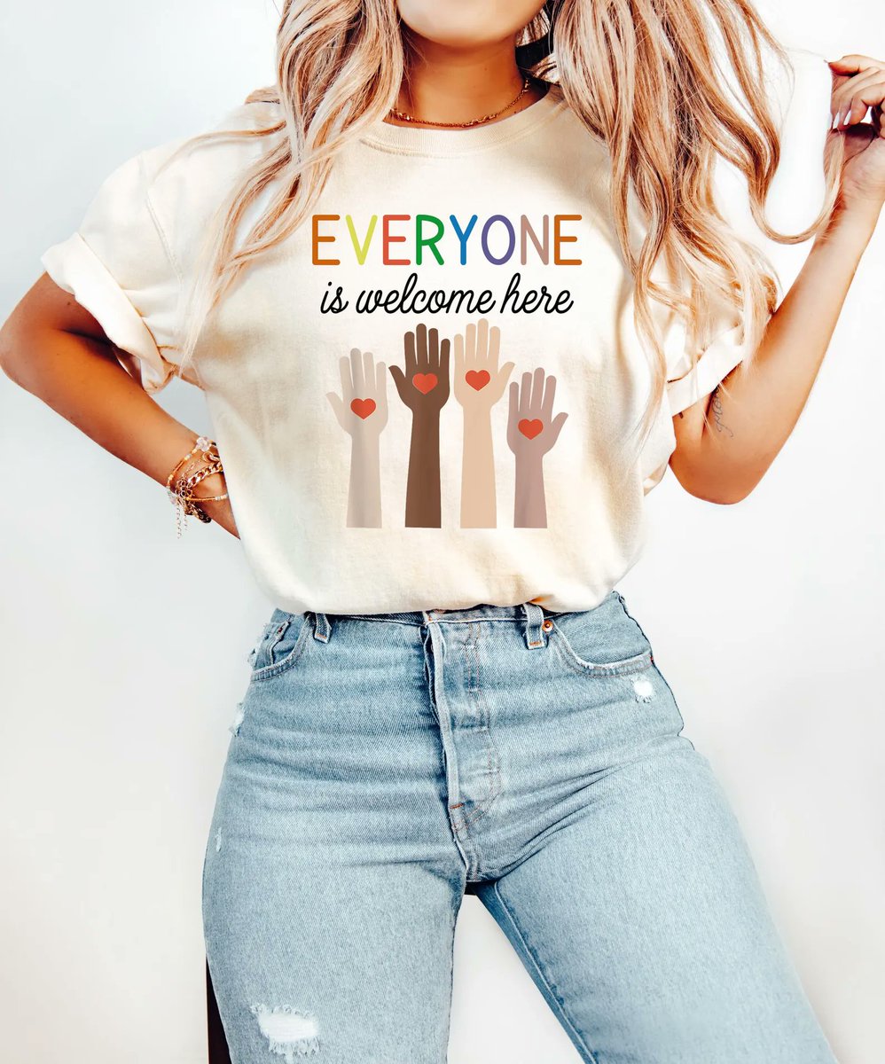 Spread love &amp; inclusivity with this Tee! 🤝💙 Soft, comfy, and a statement for equality. 
Get yours ➡️ propertee.space/welcome-everyo…