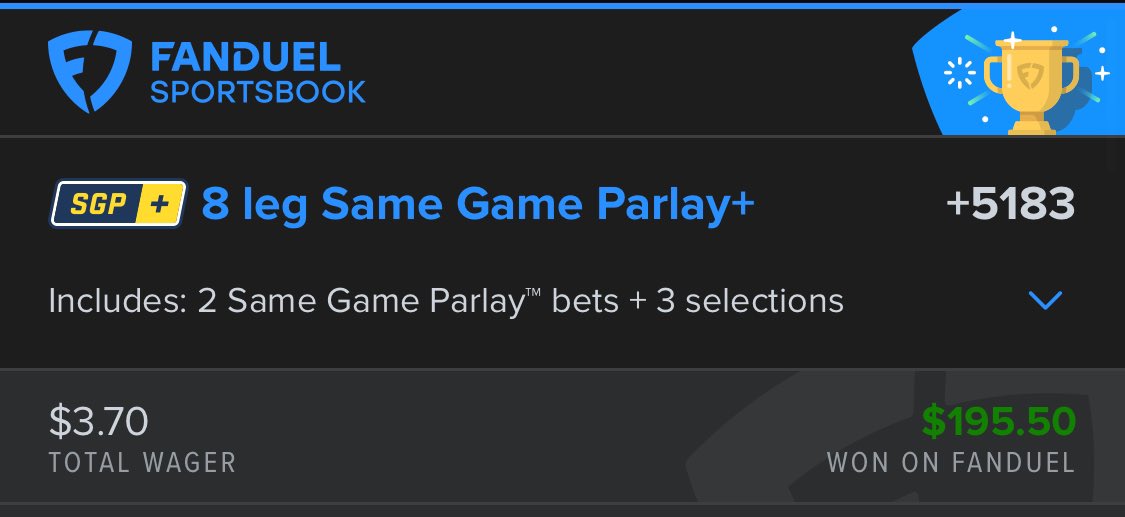 GonzoHucklebery's tweet photo. @FDSportsbook Last few days have been solid https://t.co/T9Sbkvw5Mn