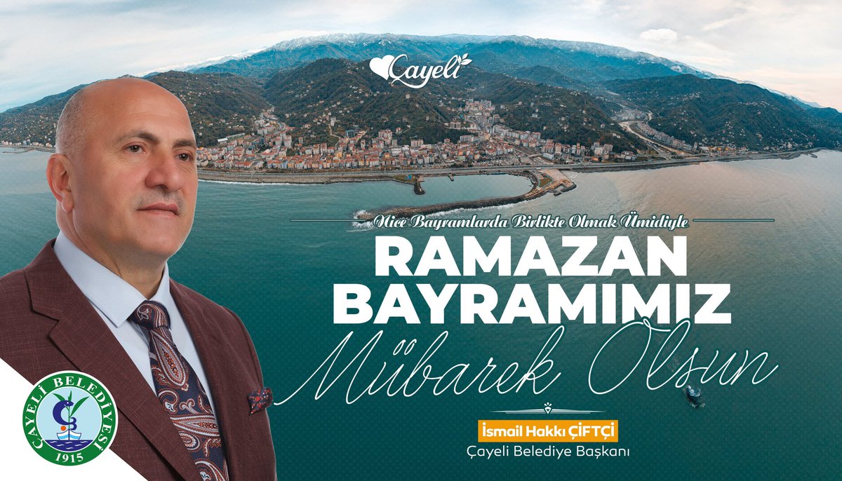 Kıymetli Hemşehrilerim;

Aileniz ve sevdiklerinizle birlikte huzur dolu bir bayram geçirmeniz dileğiyle Ramazan Bayramınız Mübarek Olsun. 

Selamlarımla...
İsmail Hakkı ÇİFTÇİ
Çayeli Belediye Başkanı