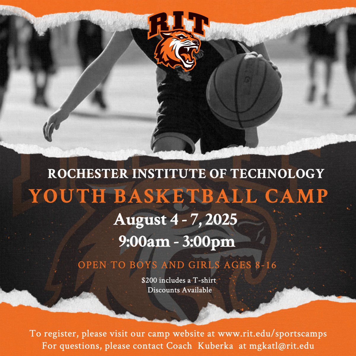 Our youth camp is already halfway full and we are 4 months away. Sign up today! rit.edu/sportscamps/ba…