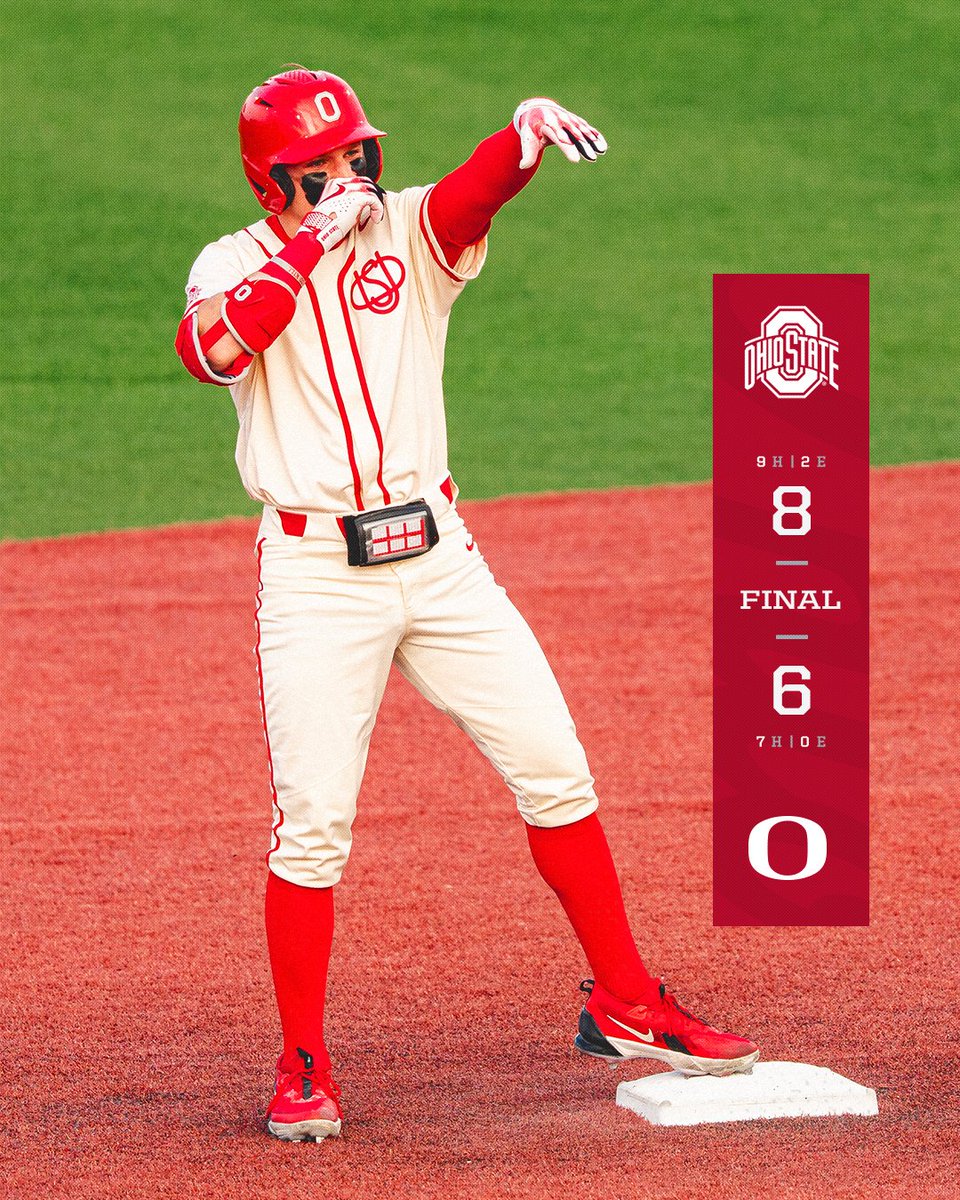 FINAL | 𝙁𝙚𝙚𝙡𝙞𝙣𝙜 𝙙𝙪𝙘𝙠𝙮 😎

The Buckeyes sweep today's doubleheader to win their series against No. 10 Oregon‼️

#GoBucks