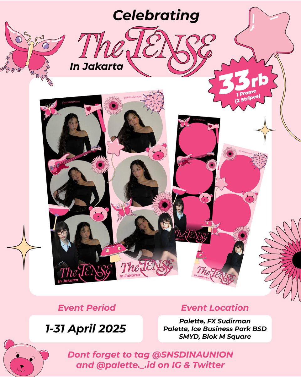 Taeyeon Concert The TENSE in Jakarta

PHOTOBOOTH EVENT by @snsdinaunion x <a href="/palette__id/">palette id</a>

🗓️ 1 Apr 25 - 1 Mei 25
📍FX Sudirman, Jakarta
      SMYD, Blok M Square, Jakarta
      ICE Business Park, BSD
     Tangerang
 
Come and join, don't forget put the hashtags and mention