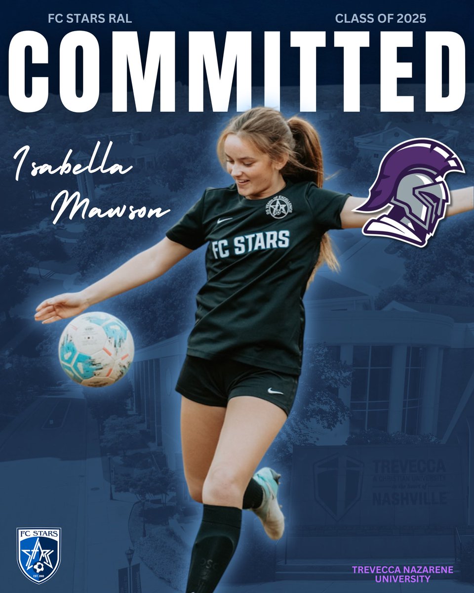 FC Stars (@starsofma) on Twitter photo Congratulations to FC Stars RAL player Isabelle Mawson on her commitment to play soccer at Trevecca Nazarene Univeristy! ⭐️ <a href="/TreveccaWSoccer/">Trevecca W Soccer</a>
#FCStars #StarsNation #ProvenPathway #PurpleReigns Congratulations to FC Stars RAL player Isabelle Mawson on her commitment to play soccer at Trevecca Nazarene Univeristy! ⭐️ <a href="/TreveccaWSoccer/">Trevecca W Soccer</a>
#FCStars #StarsNation #ProvenPathway #PurpleReigns