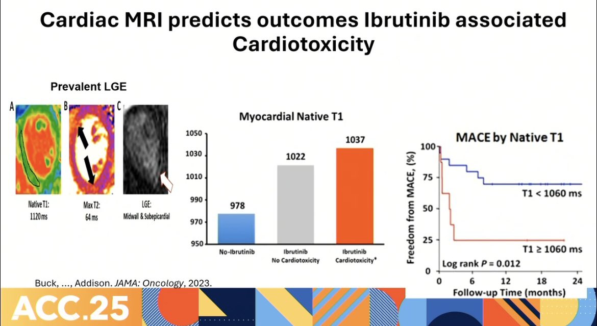 Giselle A. Suero Abreu, MD PhD (@gisellesa_mdphd) on Twitter photo Recap #ACC25 #AF in cancer patients by <a href="/md_addison/">Daniel Addison, MD</a>
✅ Driven by inflammation, therapies & CV risks
⚠️ Worsens survival
🩺 Novel therapies linked to AF:
▪️ BTK inhibitors (i.e ibrutinib)
▪️ ICI, CAR-T, BiTE therapies
🔎 #whyCMR predicts outcomes in ibrutinib-associated AF Recap #ACC25 #AF in cancer patients by <a href="/md_addison/">Daniel Addison, MD</a>
✅ Driven by inflammation, therapies & CV risks
⚠️ Worsens survival
🩺 Novel therapies linked to AF:
▪️ BTK inhibitors (i.e ibrutinib)
▪️ ICI, CAR-T, BiTE therapies
🔎 #whyCMR predicts outcomes in ibrutinib-associated AF