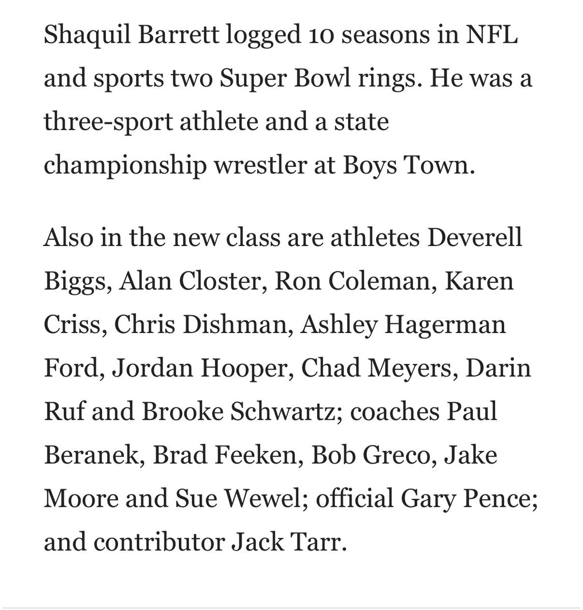 Congratulations to Jack Tarr on being selected for the Nebraska High School Hall of Fame! Jack will join Coach Hoyer and Larry Frost as Clippers in the Hall of Fame.