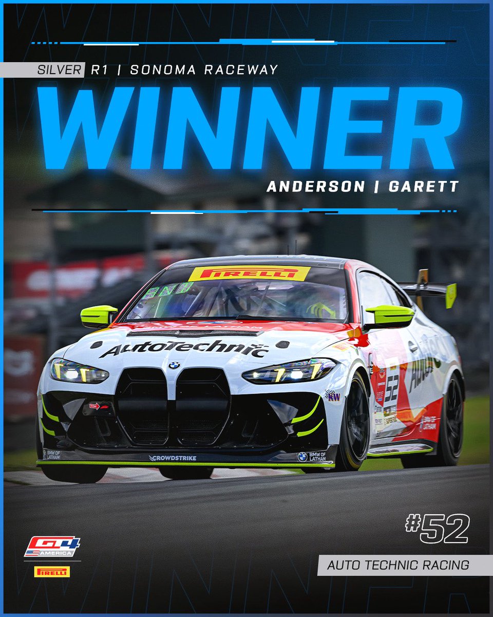 GT4America's tweet image. Winner, winner 🍾

Anderson and Garett are starting the season strong! 

#GT4America #GTSonoma
