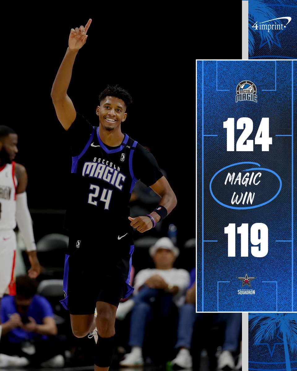 MAGIC WWWIN 🪄

Osceola takes down Birmingham in the final game of the regular season to secure the #1 SEED in the Eastern Conference 💥

McClung: 26 PTS, 4 3PM
Castleton: 20 PTS, 13 REB
Morales: 18 PTS, 9 REB
Thompson: 17 PTS, 6 REB