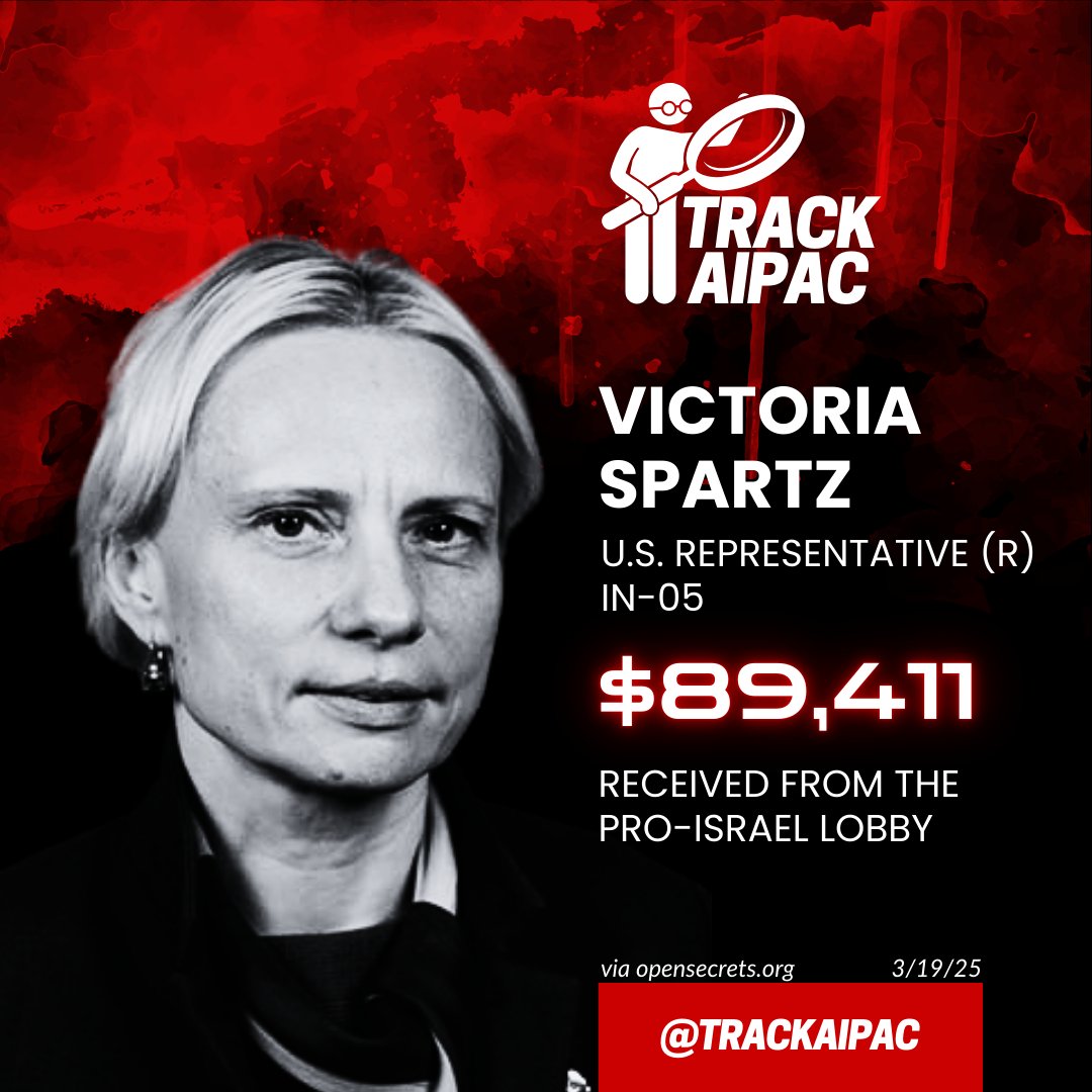 TrackAIPAC's tweet photo. AIPAC's Rep. Victoria Spartz is an Israel-First traitor. https://t.co/MoTnkGpxNk