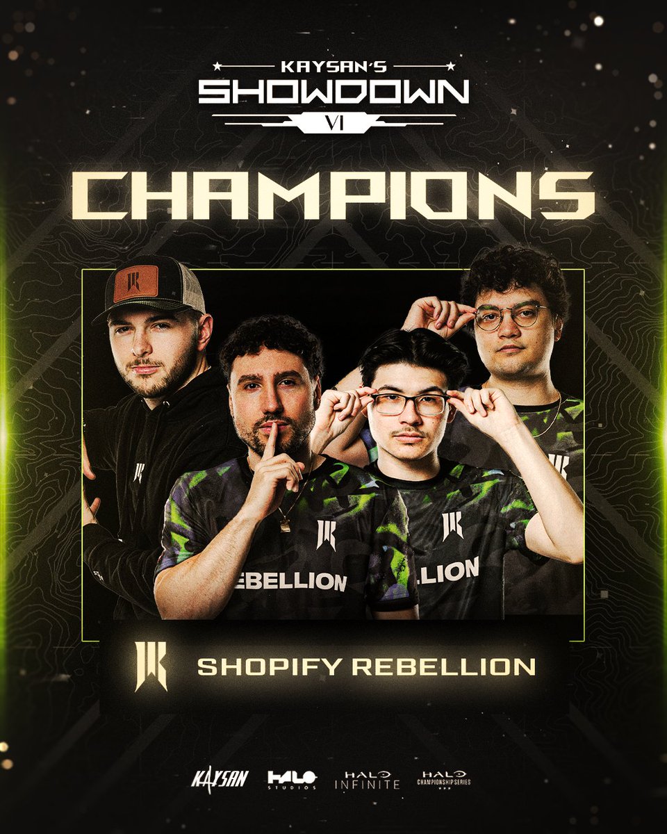 Halo Esports (@hcs) on Twitter photo 🏆 1ST LAN CHAMPIONS OF 2025
<a href="/ShopifyRebels/">Shopify Rebellion</a> conquer the $50,000 @Kaysan Showdown!
🟢 <a href="/ItzTheLastShot/">SR LastShot</a>
🔵 <a href="/Royal2/">Mathew Fiorante</a>
🟢 <a href="/Cykul_/">SR Cykul</a>
🔵 <a href="/FrostyBB/">bradley</a>
🟢 <a href="/NickBestman/">SR Bestman</a> 🏆 1ST LAN CHAMPIONS OF 2025
<a href="/ShopifyRebels/">Shopify Rebellion</a> conquer the $50,000 @Kaysan Showdown!
🟢 <a href="/ItzTheLastShot/">SR LastShot</a>
🔵 <a href="/Royal2/">Mathew Fiorante</a>
🟢 <a href="/Cykul_/">SR Cykul</a>
🔵 <a href="/FrostyBB/">bradley</a>
🟢 <a href="/NickBestman/">SR Bestman</a>