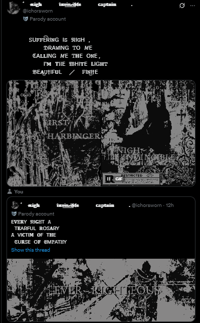 ゛ 𝓷𝐢𝐠𝐡ᅟᅟᅟ 𝖎𝖓𝔳͟𝔦͟𝔫͟𝔠͟𝔦͟𝖇𝖑𝖊ᅟᅟᅟ 𝖈𝚊𝚙𝐭𝐚𝐢𝐧ᅟᅟᅟ. tweet media