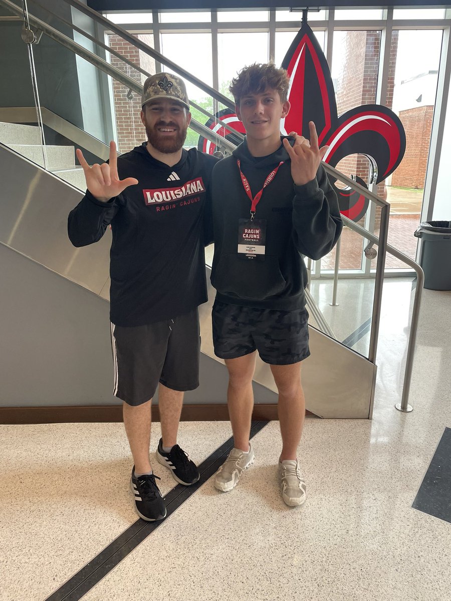 Kash schwab (@kashandrew918) on Twitter photo Had a great time at <a href="/RaginCajunsFB/">Louisiana Ragin’ Cajuns® Football</a>!! Thanks for having me out!! <a href="/CoachMGiuliani/">Mike Giuliani</a> <a href="/coachmbergeron/">Matt Bergeron</a>
<a href="/fbcoachmadison/">Lonnie Madison</a> Had a great time at <a href="/RaginCajunsFB/">Louisiana Ragin’ Cajuns® Football</a>!! Thanks for having me out!! <a href="/CoachMGiuliani/">Mike Giuliani</a> <a href="/coachmbergeron/">Matt Bergeron</a>
<a href="/fbcoachmadison/">Lonnie Madison</a>