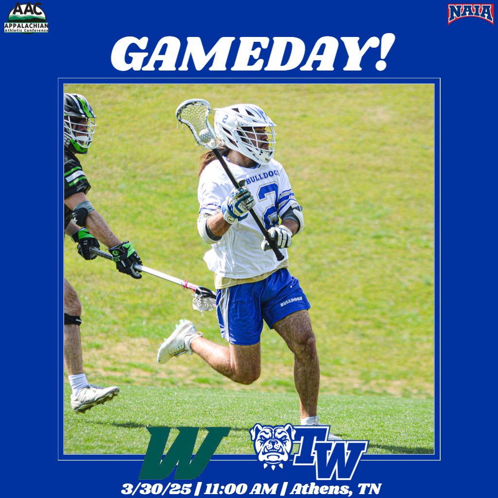 TWU Bulldogs (@twbulldogs) on Twitter photo IT'S GAMEDAY! <a href="/TWULacrosse/">TWU Lacrosse</a> is back in action on their home field as they host #2 Webber International University in an <a href="/AACsports/">AAC Sports</a> game. GAMEDAY info ⤵️:
📍Athens, TN
⏰11:00 AM
🥍vs. WIU
📈bit.ly/4jfOMUh
📹bit.ly/3AtEiiQ
<a href="/DPASports/">Daily Post-Athenian Sports</a> IT'S GAMEDAY! <a href="/TWULacrosse/">TWU Lacrosse</a> is back in action on their home field as they host #2 Webber International University in an <a href="/AACsports/">AAC Sports</a> game. GAMEDAY info ⤵️:
📍Athens, TN
⏰11:00 AM
🥍vs. WIU
📈bit.ly/4jfOMUh
📹bit.ly/3AtEiiQ
<a href="/DPASports/">Daily Post-Athenian Sports</a>