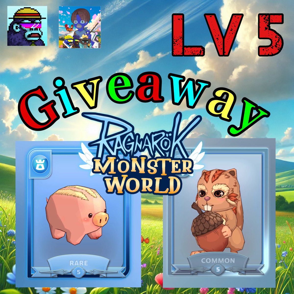 🎊LV5 Ragmon Giveaway🎊

《NFT Quest》
Ragmon now allows anyone to make money every day by using level 5 NFTs!

This project will be held in collaboration with Volt🔥

1️⃣ Follow
<a href="/RagmonNFT/">Ragnarok: Monster World</a>
<a href="/_volt07/">Volt07</a> 
<a href="/nico_kaneyan/">Kaneyan.ron</a>
2️⃣ Repost🔁 &amp; ❤️

🕰️ JST Apr 2th 21:00

#ROMW #ラグモン