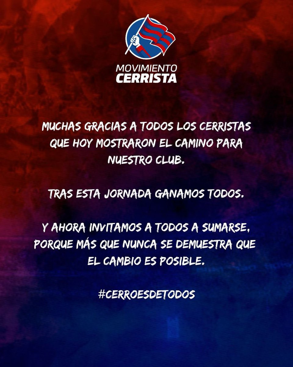 ¡Muchas gracias a todos los cerristas!