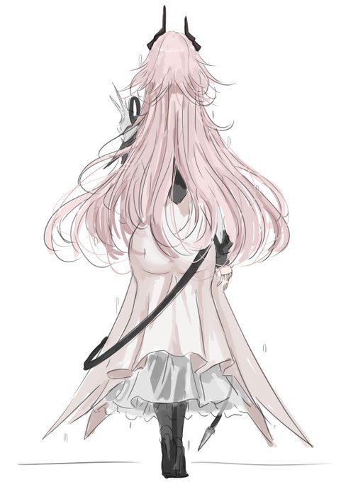 ロドス艦内を散歩するエテルナさんのおしり 