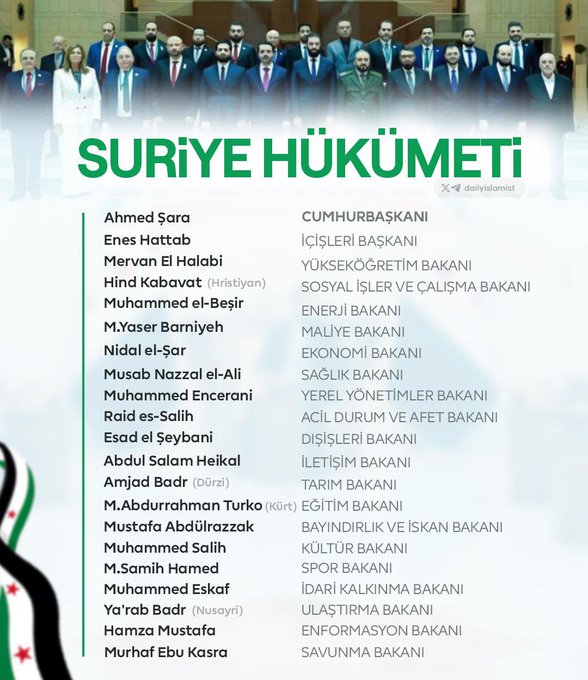 #SONDAKİKA

#Suriye’nin yeni hükümeti ilan edildi.