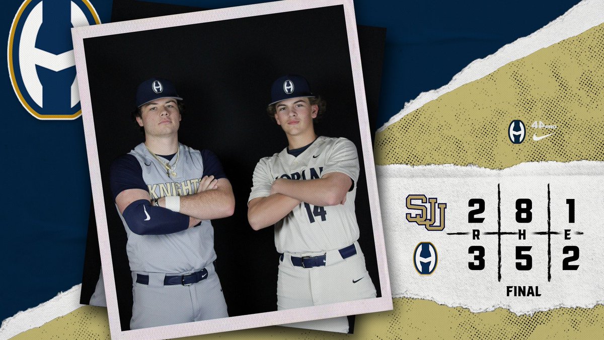 Knights win on opening day!

Stewart 2-3 2 2B’s, RBI
Karhoff 1-3 HR 
Marks 1-3 2B

Hemlick WP 3.1, 3K