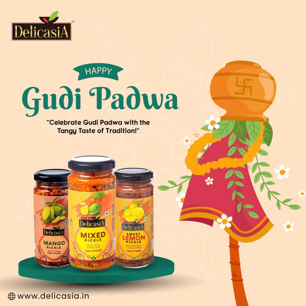 sharantandon's tweet photo. Celebrate Gudi Padwa with the Tangy Taste of Tradition! 🎉✨ Enjoy the festive flavors with Delicasia pickles. 🥭🍋🥒 #HappyGudiPadwa #TasteOfTradition #Delicasia https://t.co/8QbsBXilyq