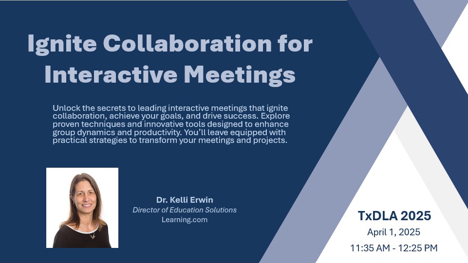 Are you attending <a href="/txdla/">TxDLA</a> conference? Join this session and learn to ignite collaboration to make your meetings more interactive. #DigitalSkills #ProfessionalDevelopment <a href="/learningdotcom/">Learning.com</a>