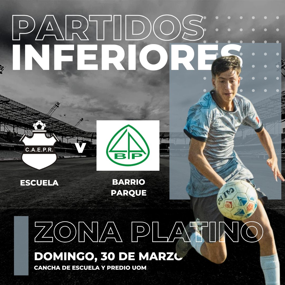 oficial_caepr's tweet photo. 📢 Este domingo 30 de marzo, seguimos compitiendo en la Zona Platino con un nuevo desafío ante Barrio Parque.

📍 Predio UOM
📍 Cancha de Escuela Presidente Roca

Los partidos comienzan a partir de las 9 AM ⏰ ¡Acompañemos a nuestros chicos en esta fecha clave! 💪🔥 https://t.co/6JvW5C8T9O