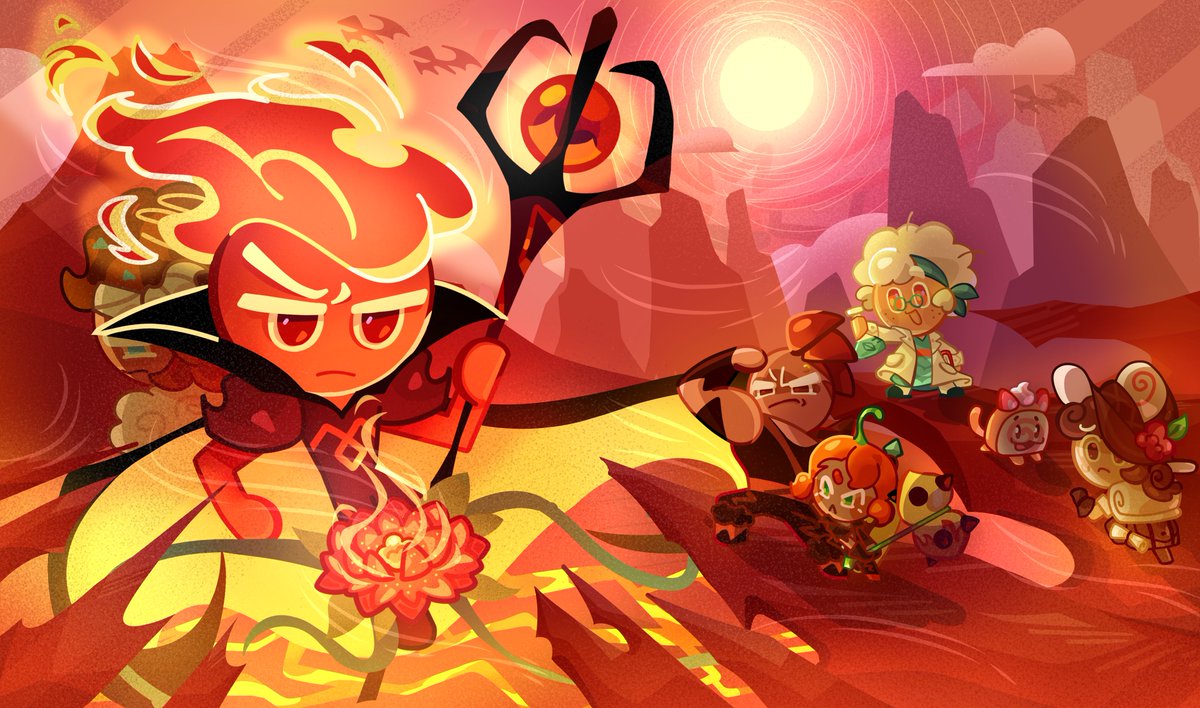 Leo0____'s tweet image. For the past year, I've been working on a fanmade story about Cookierun: Kingdom, centered around the Fire Spirit Cookie and Dragon Valley.
I posted the main art a few weeks ago, but I've decided to change it.
#heartofthevalley
#cookierun #cookierunkingdom