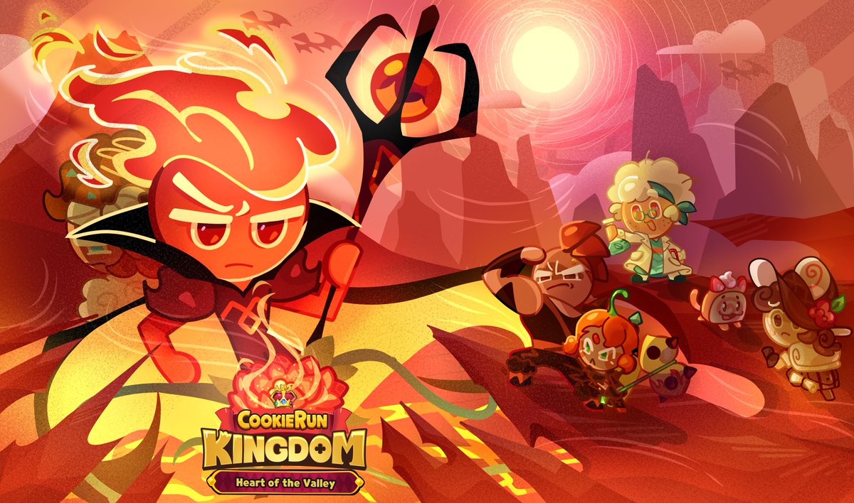 Leo0____'s tweet image. For the past year, I've been working on a fanmade story about Cookierun: Kingdom, centered around the Fire Spirit Cookie and Dragon Valley.
I posted the main art a few weeks ago, but I've decided to change it.
#heartofthevalley
#cookierun #cookierunkingdom