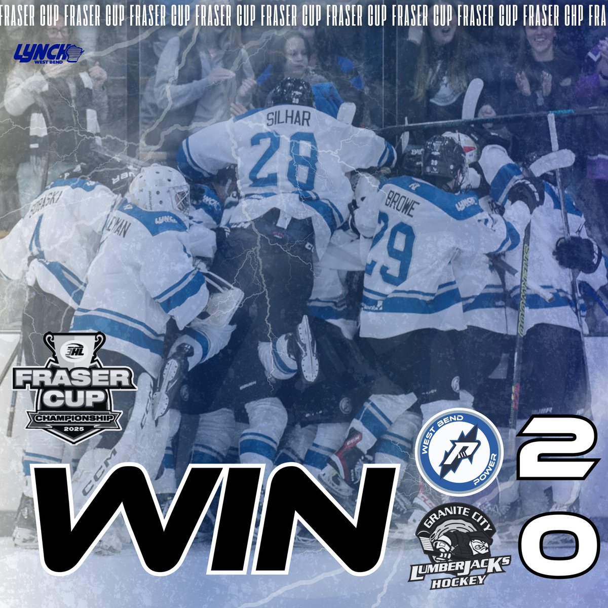 For the first time ever, your West Bend Power are heading to the Fraser Cup CHAMPIONSHIP Game! 🏆

We’re not done yet… LET’S GO!!! 👏🤩
#PowerUp #OurTeamOurTown