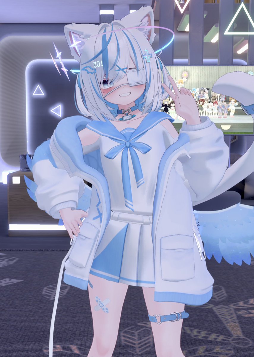 Almond_Chococo_'s tweet image. 気になってた凄く可愛い服着ちゃいましたー！
ﾋﾞｬｰｰｶﾜｲｲｰ!!（ෆ(՞  ⌯&apos;ᵕ&apos;⌯  ՞)ෆ  ̖́-

#code2l9  #VRChat