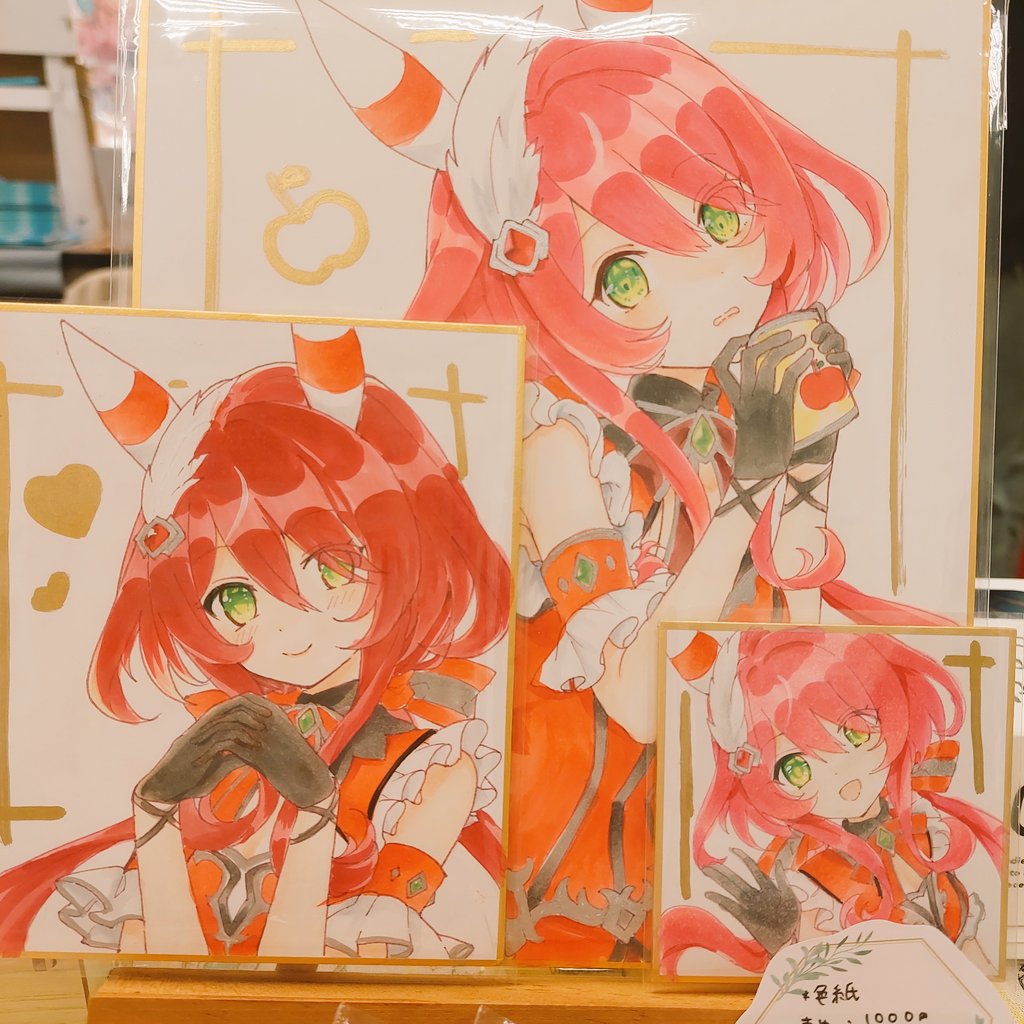 「本ないけど何か物は置けたし色紙も間に合いました!!ポスカ&amp;缶バッジセット」|せつこ@M3春『黒-019』／プリステ29『娘52』のイラスト
