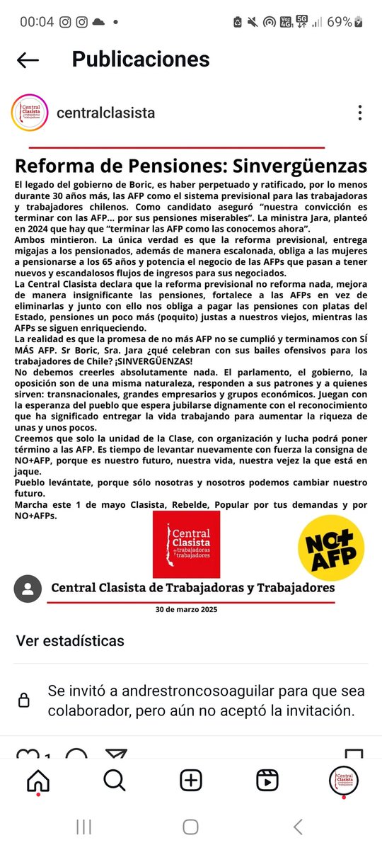 El legado del gobierno de Boric, es haber perpetuado y ratificado, por lo menos durante 30 años más, las AFP como el sistema previsional para las trabajadoras y trabajadores chilenos. #NOmasAFP