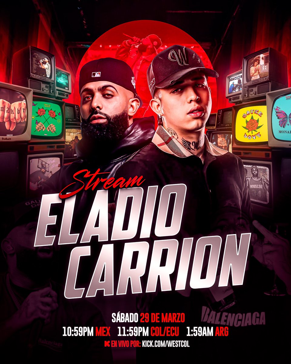 "Westcol"
Porque va a ser un stream con Eladio Carrion.

 WESTCOL X ELADIO CARRIÓN

➡️ kick.com/westcol