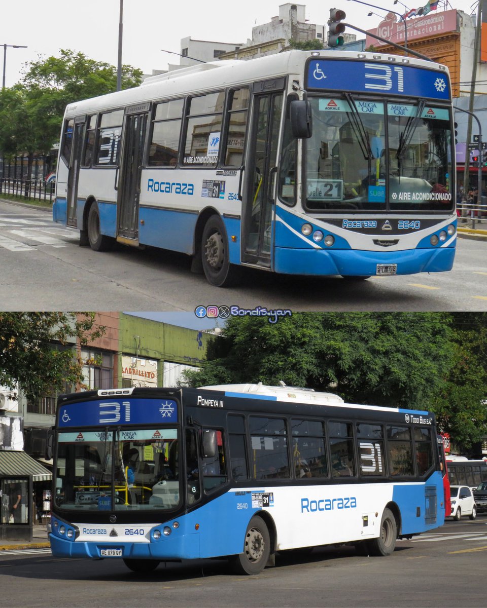 BondisYan's tweet photo. "ANTES Y  DESPUÉS" del interno 2640 de la #linea31 
.
El actual 2640 fué el 2512 de la #linea146 de 0km , mientras que el anterior fué el 2504 de la 146 de 0km y pasó a ser el "nuevo" 5253 de la #linea79 (#sanvicentesat )
.
 #linea31 #rocaraza https://t.co/VRig9cmWco