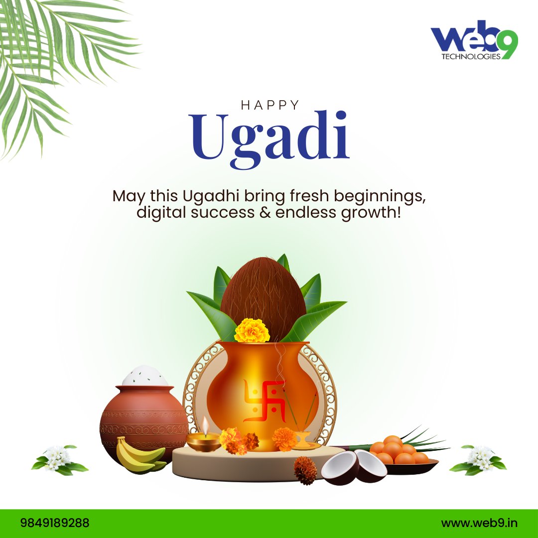 web9tech's tweet image. 🌸✨ Celebrate New Beginnings with Web9 Technologies! ✨🌸

Ugadi marks a fresh start, and just like a well-designed website, a new year brings opportunities for growth, transformation, and success! 🚀

🚀