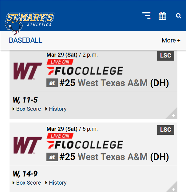 divIIbaseball's tweet photo. 🚨UPSET ALERT🚨 @StMUbaseball wins BOTH games of today's DH and will look for the series win against a ranked WTAMU team!

#D2Baseball https://t.co/FOwPqlTEwC